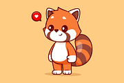 Cute Red Panda Standing Cartoon, an Animal Illustration by Catalyst Labs (Thumbnail 1 of 3)