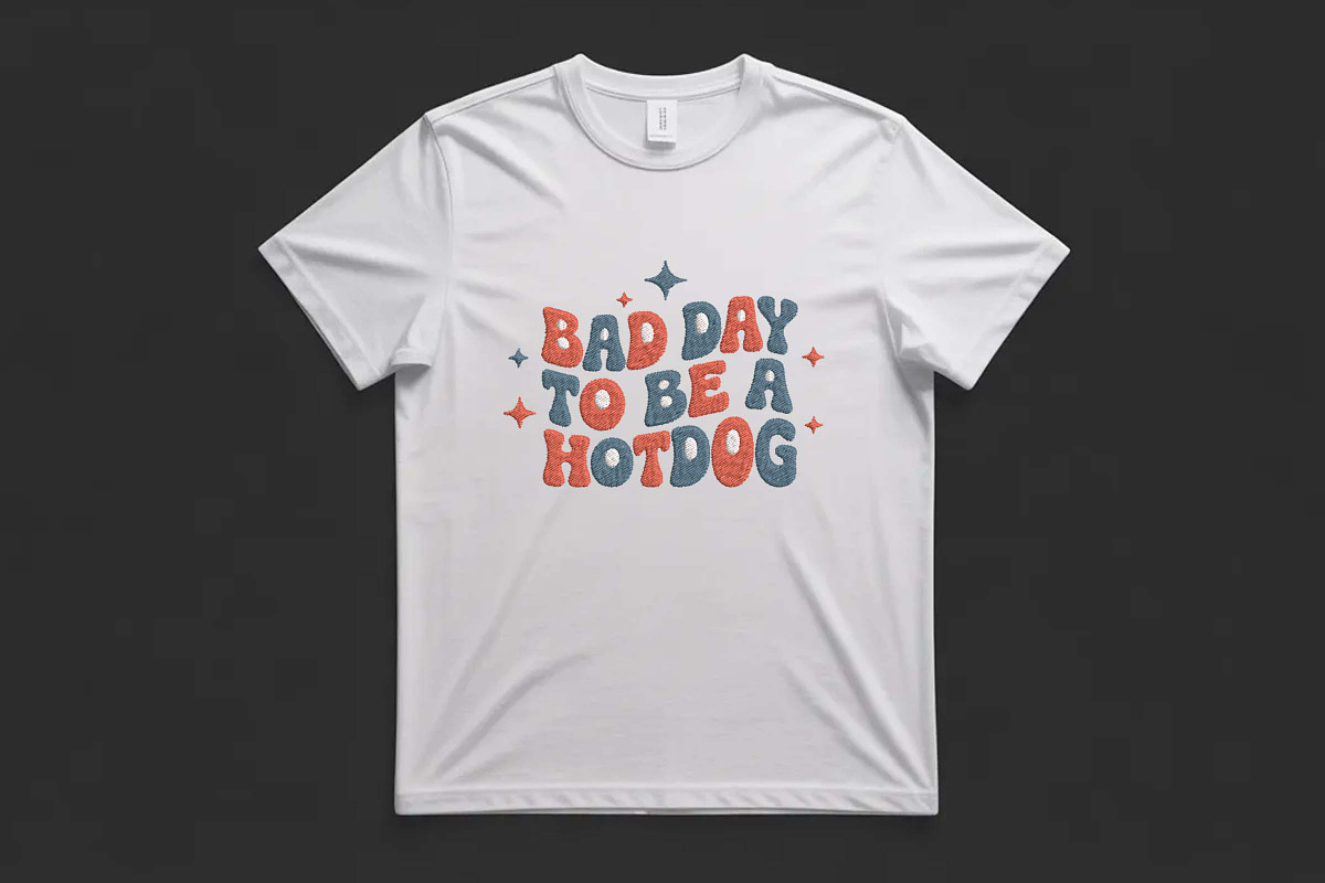 Bad Day To Be A Hotdog Embroidery, an Illustration by Purpose Ekbal (Photo 2 of 3)