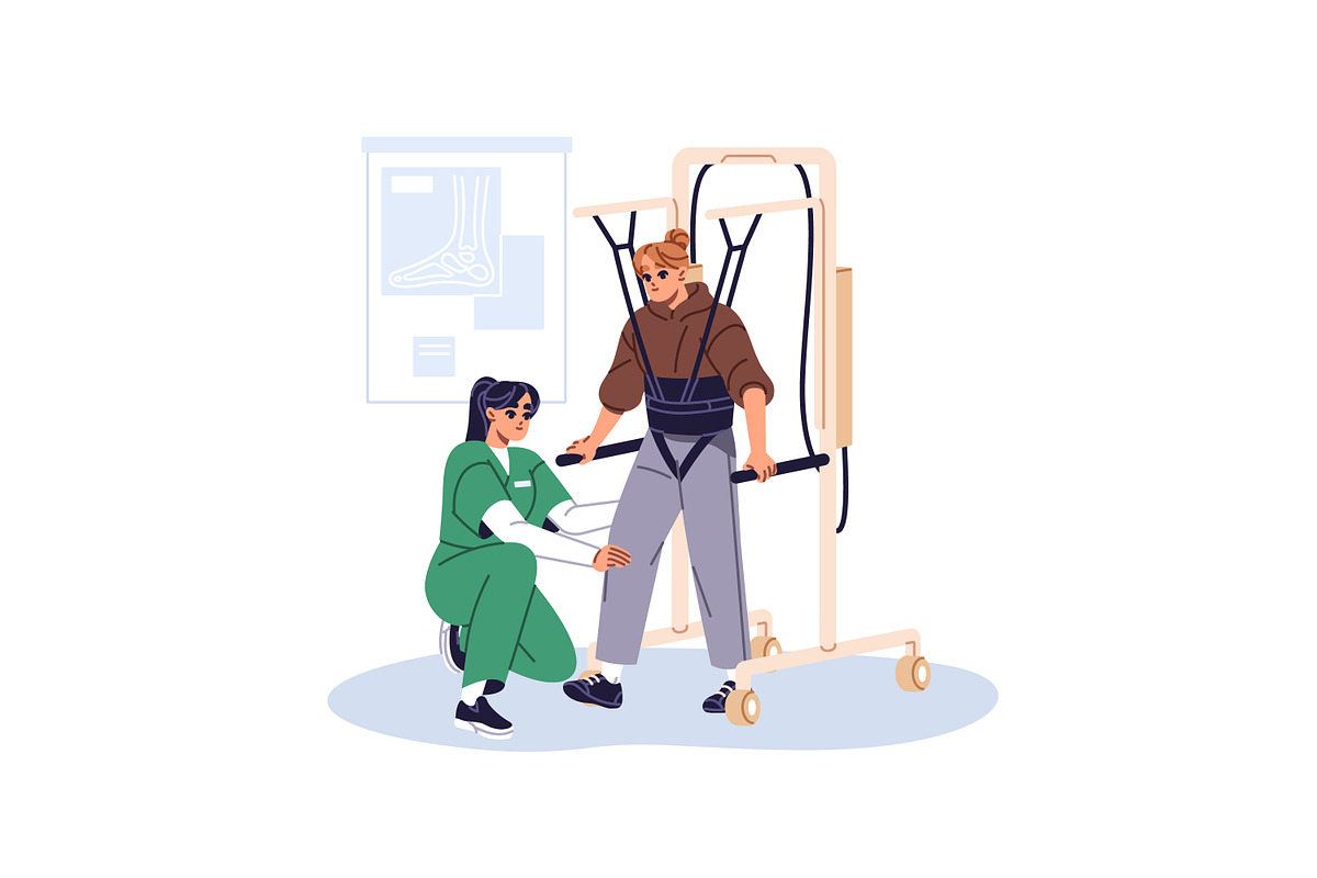 Rehabilitation, physiotherapy set, a Healthcare Illustration by PaperTrident (Photo 11 of 11)