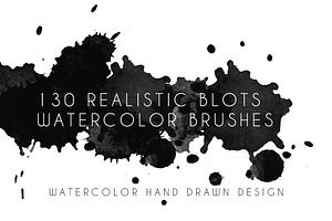 130 Watercolor Blots Brushes