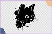 Black Cat Peeking Clipart SVG Bundle, an Animal Illustration by Gfx Expert Team (Thumbnail 12 of 18)