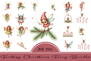Fantasy Christmas Fairy Clipart Bund, an Illustration by CrexoraLab