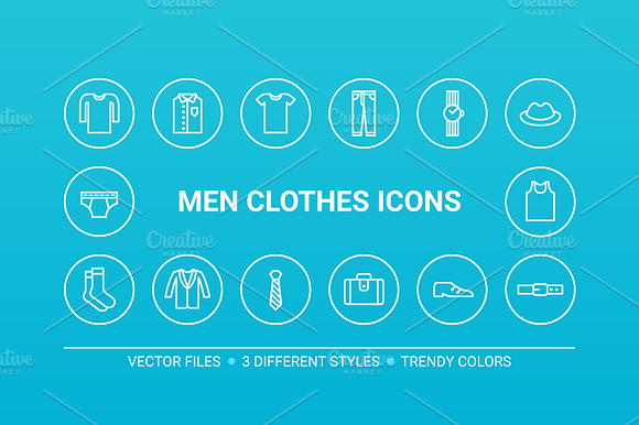 Circle men clothes icons preview 6