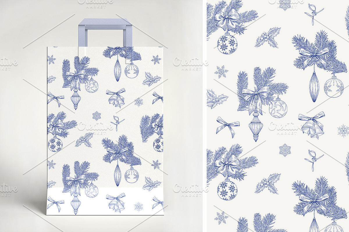 Christmas patterns Vector set Toile, a Pattern Graphic by ON_lineart_store (Photo 9 of 10)