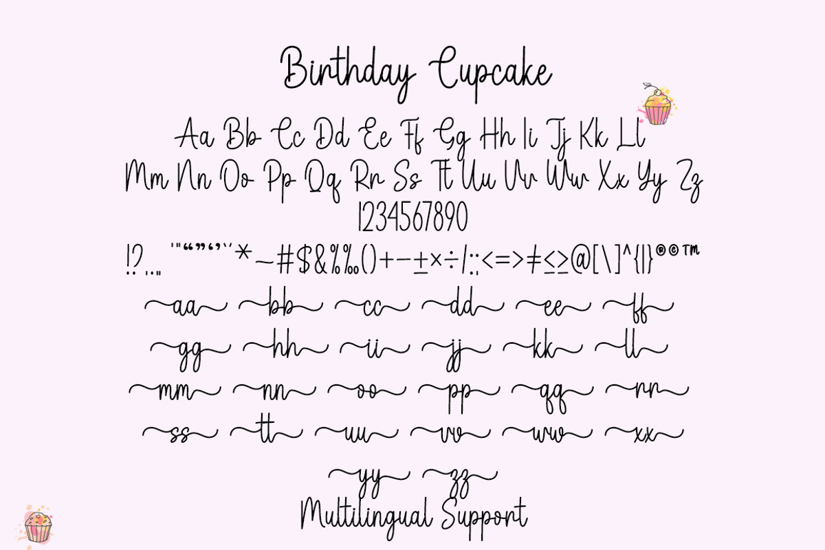 Birthday Cupcake Duo, a Script Font by DN Creative (Photo 7 of 8)