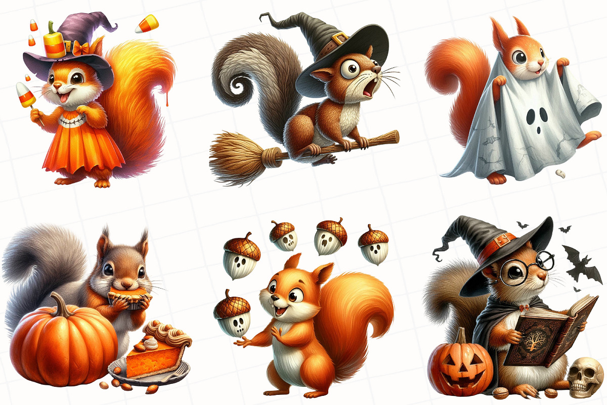 Halloween Squirrel Clipart, an Illustration by OK Design (Photo 2 of 5)