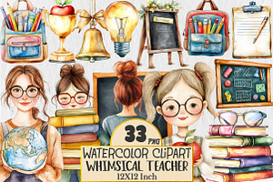 Whimsical Teacher Themed Clipart, a Seasonal Illustration by Rose Art
