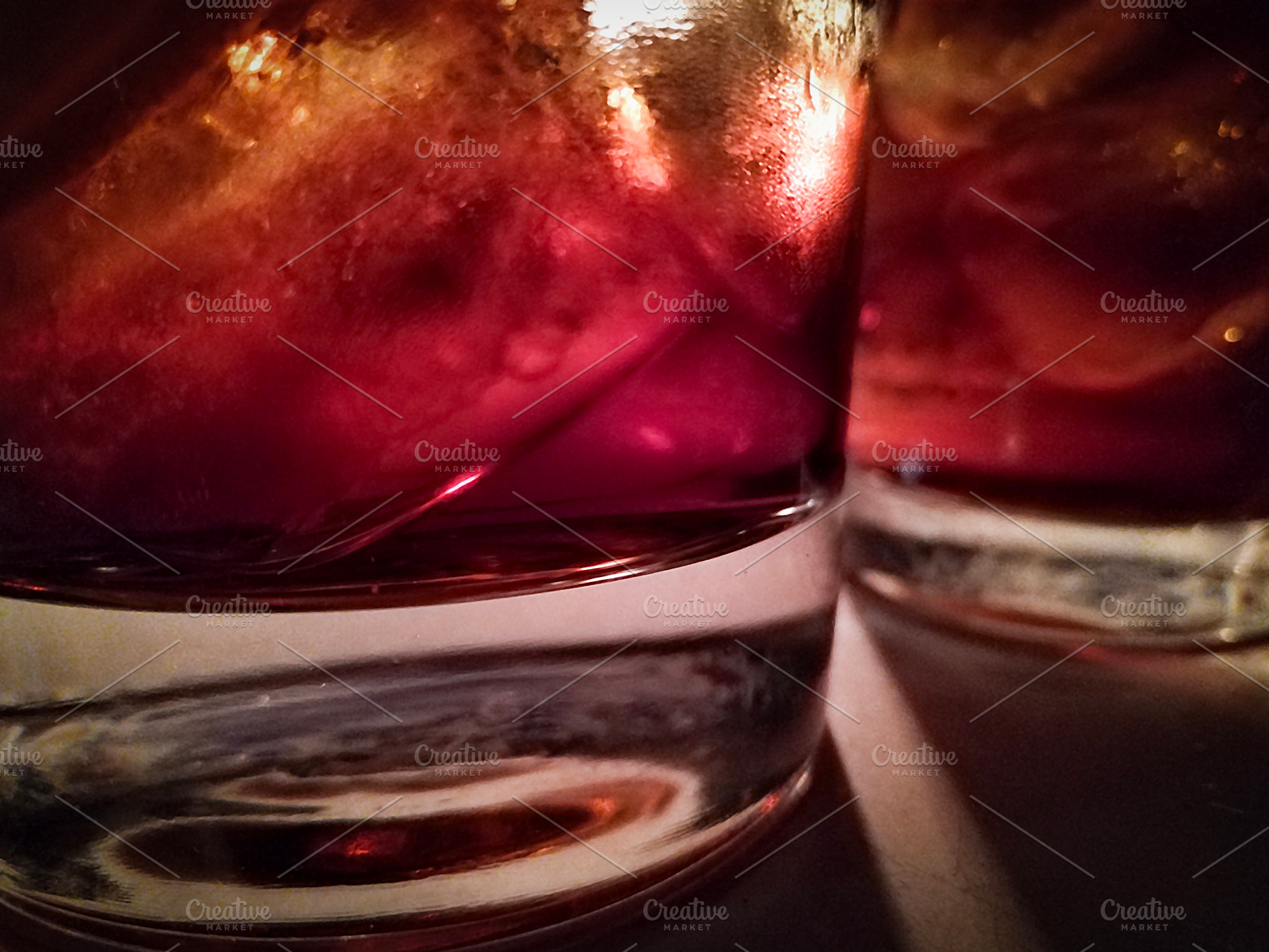 Illuminated vermouth glass with Ice close-up shot, a Food & Drink Photo by DanFLCreativo