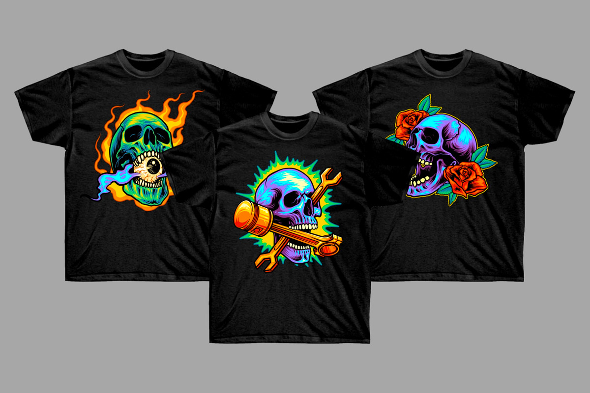 Streetwear Skull Illustration Bundle, an Object Illustration by METI (Photo 6 of 6)