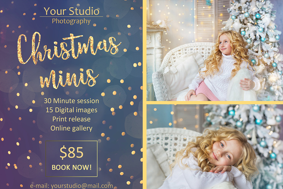 Christmas Mini Session Template, a Flyer Template by MixPixBox (Photo 3 of 4)