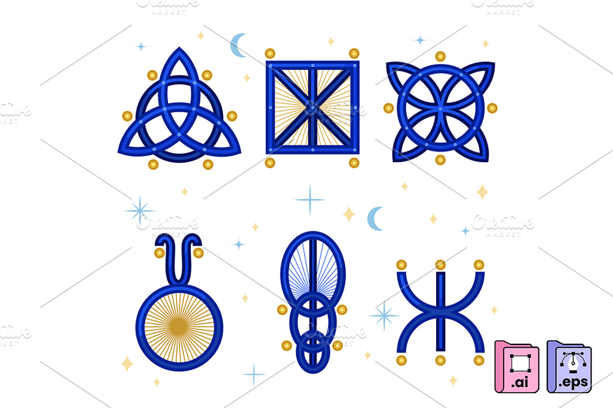 Flat Wiccan Symbols Illustration, a Solid Icon by MISS CHATZ (Photo 2 of 3)
