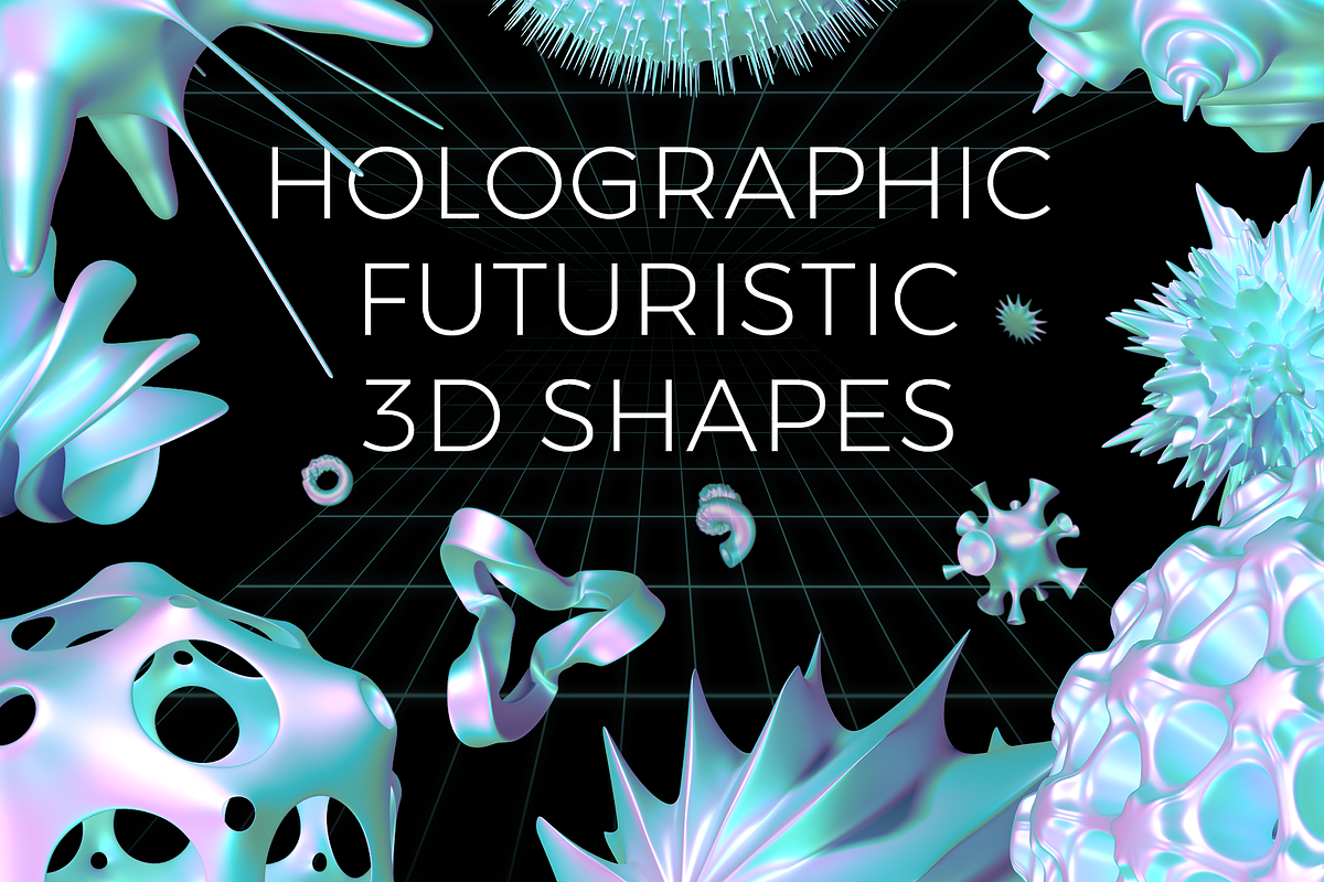 Futuristic holographic 3d shapes, an Object Graphic by Fox's Monday (Photo 1 of 10)