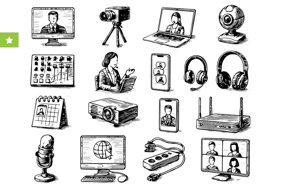 Video Conference Set, an Object Graphic by RT Studio (Photo 1 of 4)