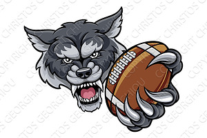 Wolf American Football Mascot