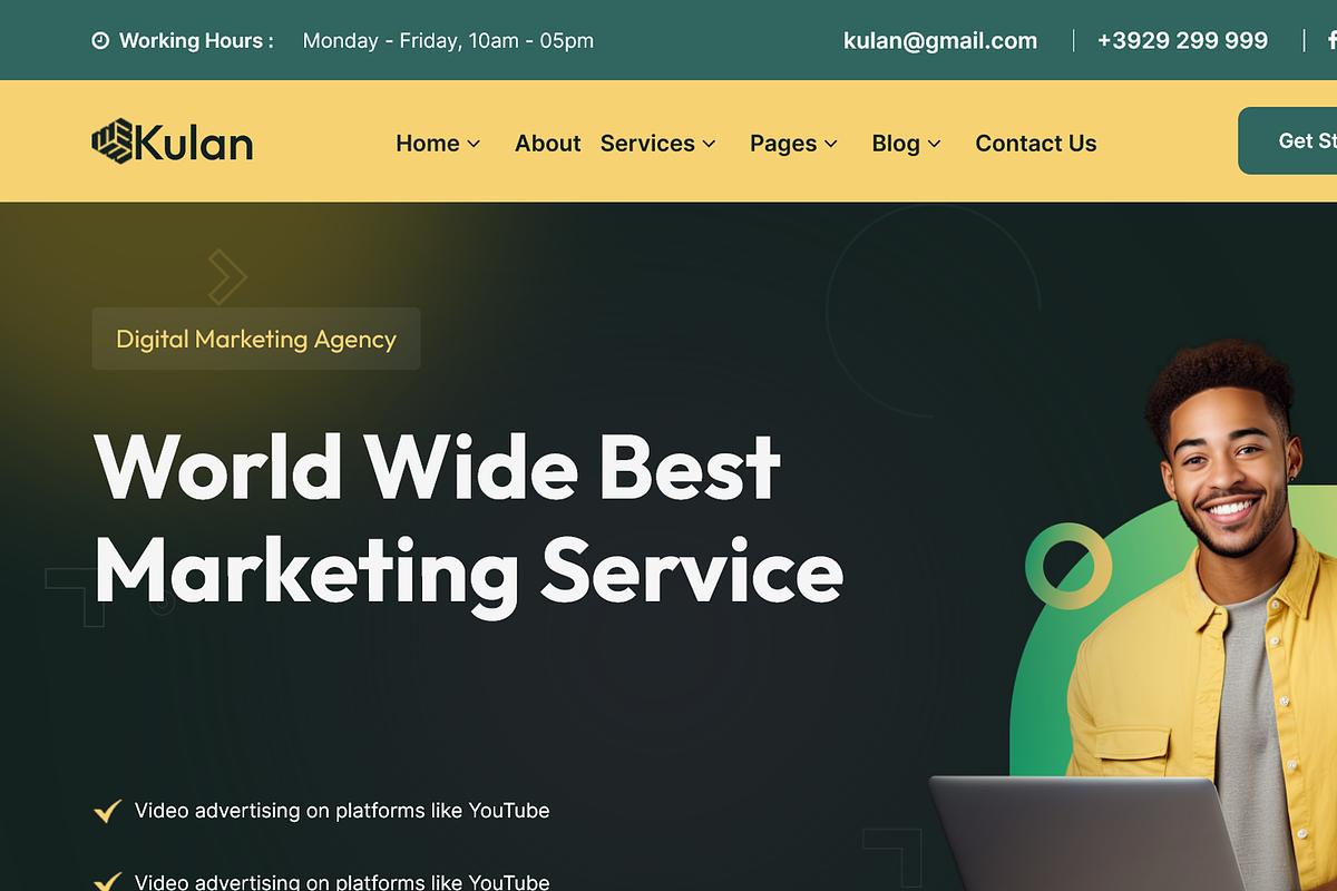 Kulan - Digital Marketing WP Theme, a WordPress Template by Helenshop (Photo 1 of 3)