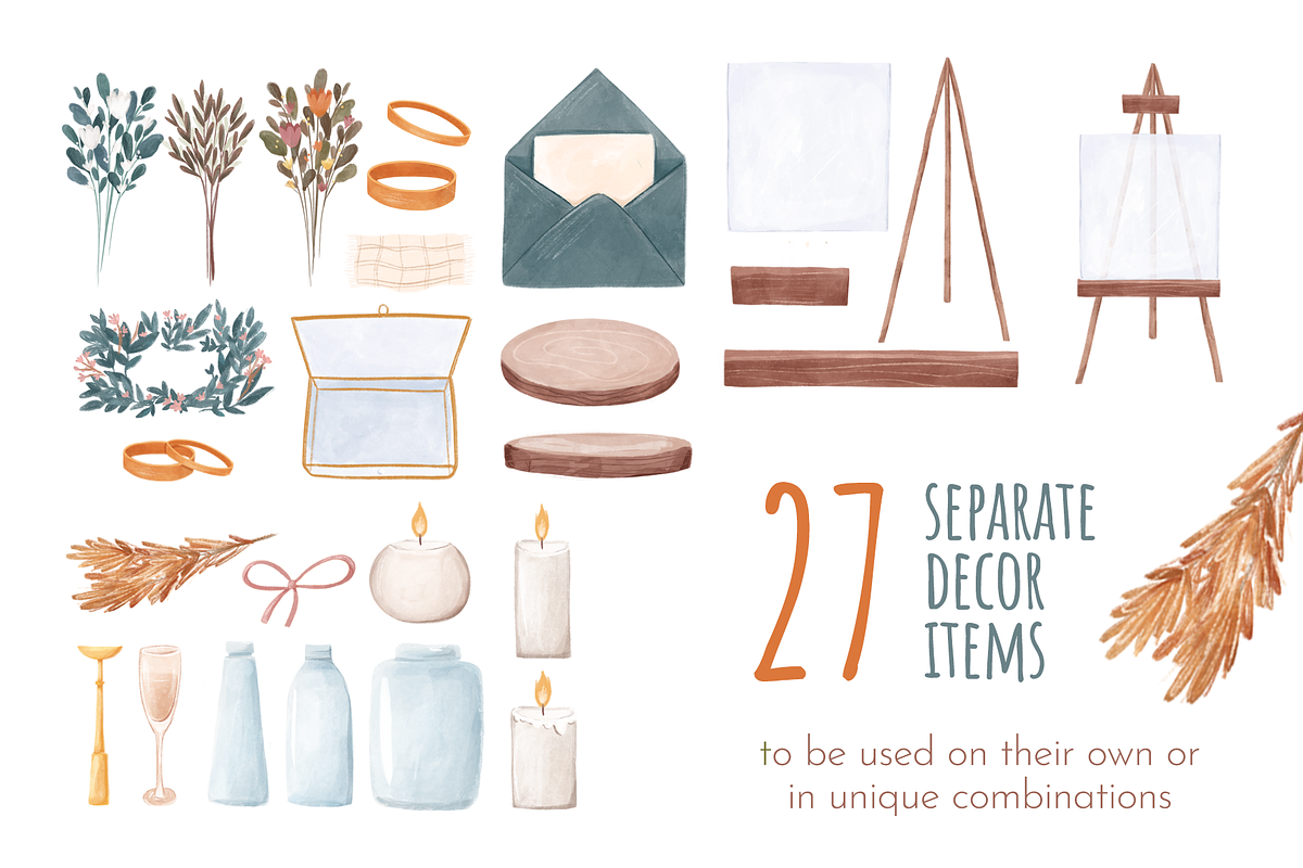 Save the Date Clipart. Scene creator, an Illustration by Heartwarming Art (Photo 8 of 13)