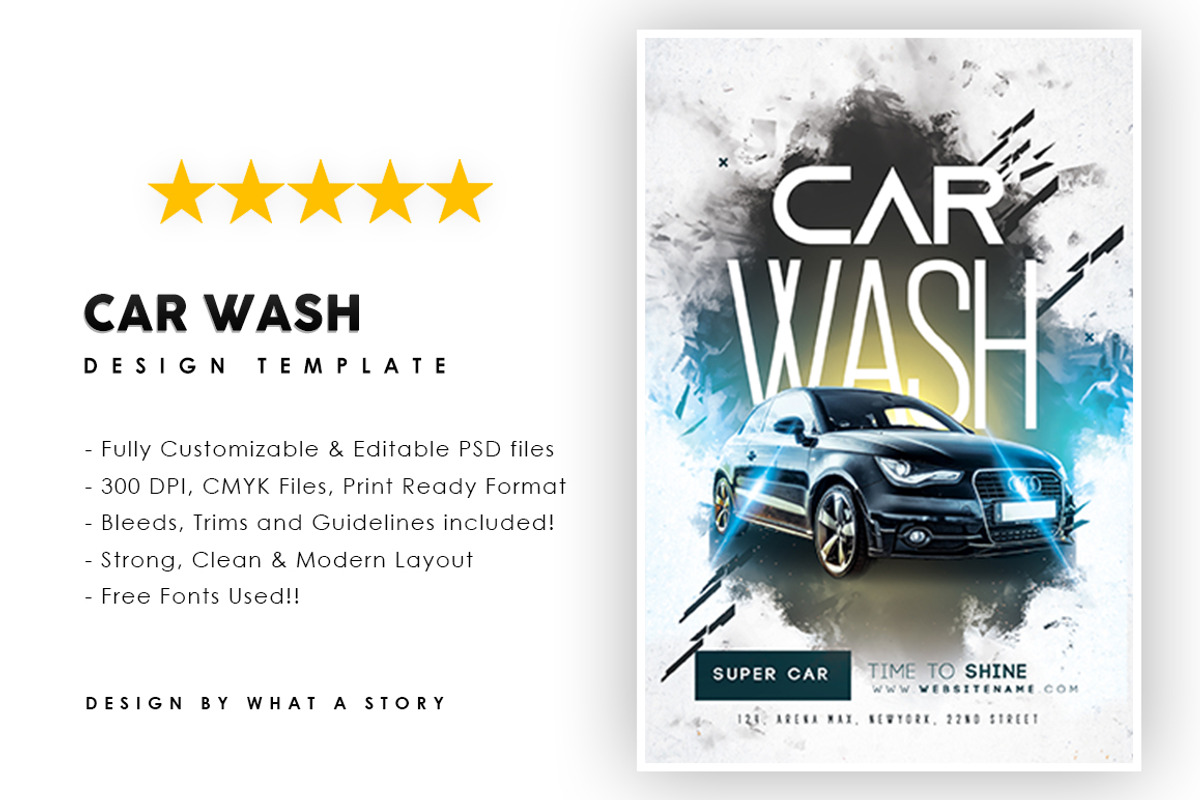 Car Wash Flyer Template, a Flyer Template by What a Story (Photo 1 of 2)