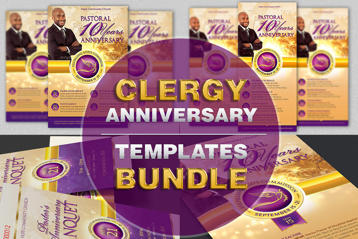 Clergy Anniversary Templates Bundle, a Templates & Theme by Godserv Designs (Photo 1 of 7)