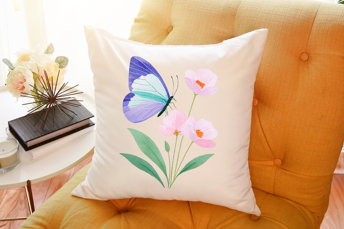 Spring Butterflies Watercolor Clipar, an Illustration by Sublimation Artist (Photo 6 of 6)