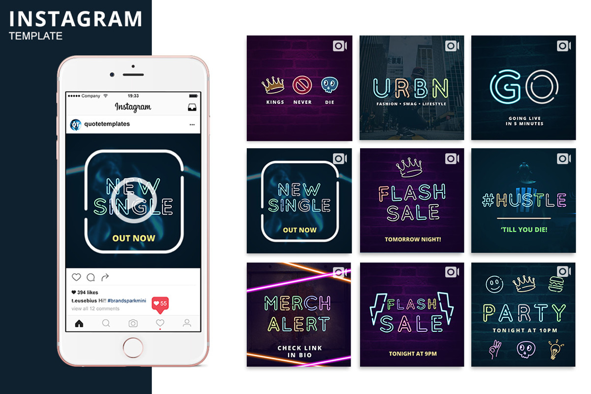 Neon Animated Template, a Social Media Template by Brandspark Mini (Photo 1 of 2)