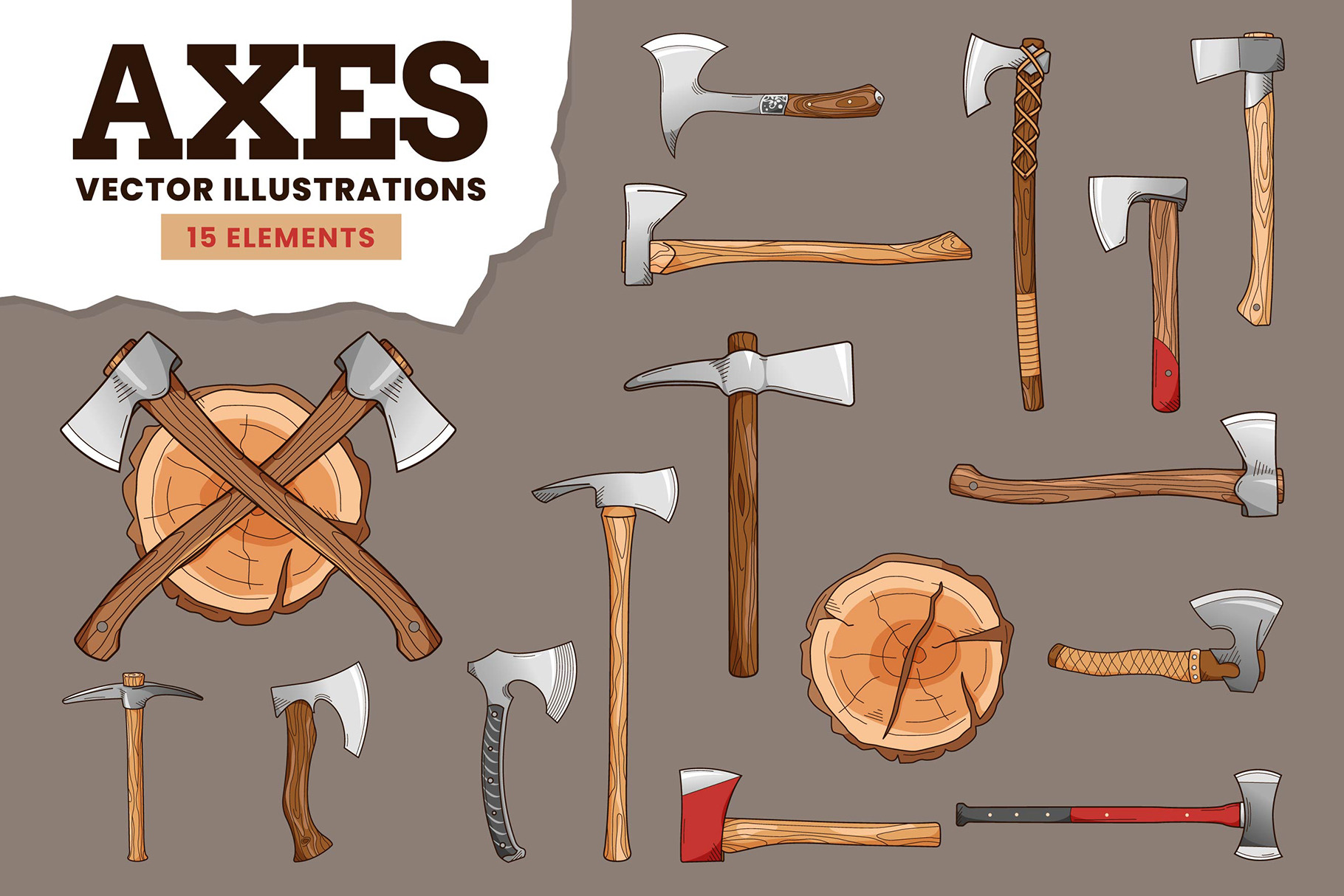 Axes Illustration Set, an Object Graphic by DesignerCandies | Creative ...
