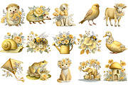 Whimsical Yellow Spring Clipart, an Illustration by OK Design (Thumbnail 3 of 6)