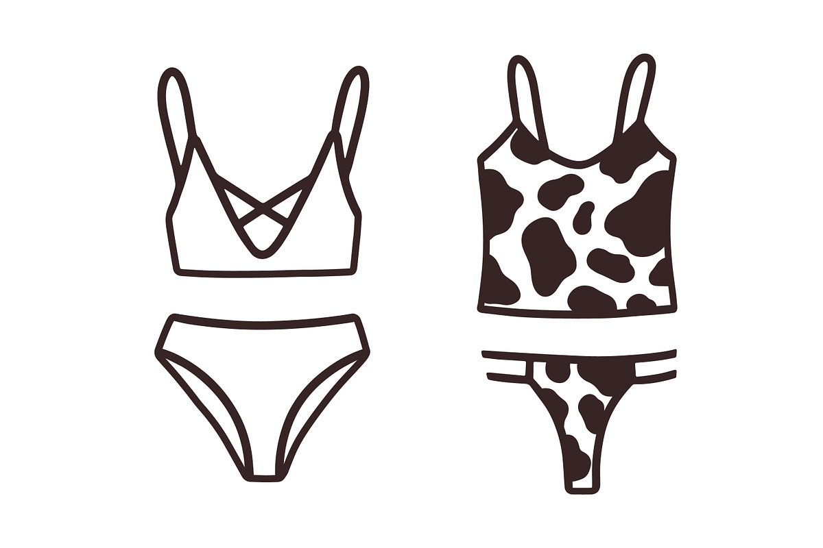Outline women lingerie underwear set, an Object Illustration by Good Studio (Photo 8 of 9)