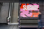 Billboard in Subway Station Mockup, an Advertising Mockup by skybluecreative (Thumbnail 2 of 2)