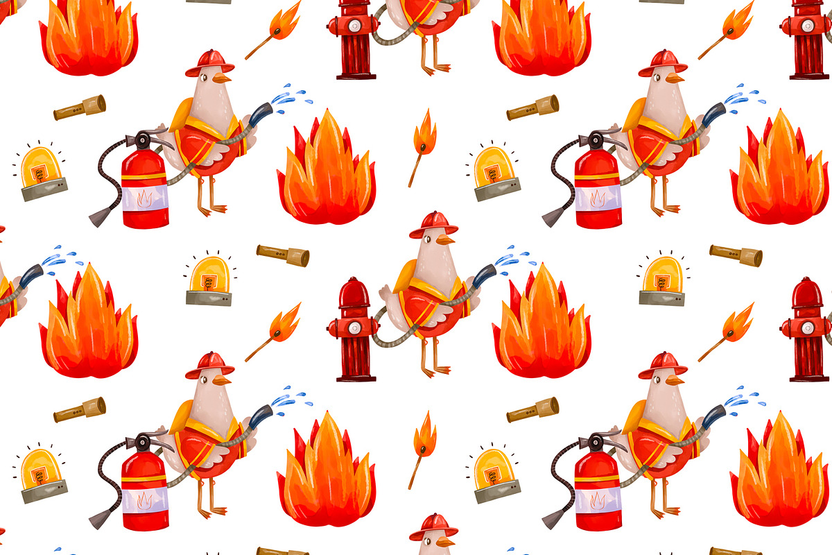 Firefighter Goose Clipart Set, a Technology Illustration by the_myro (Photo 8 of 13)