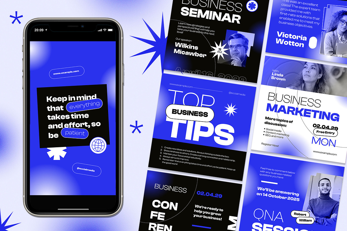 Grotesque Business Instagram Set, a Social Media Template by Aiyari Graphic (Photo 1 of 5)