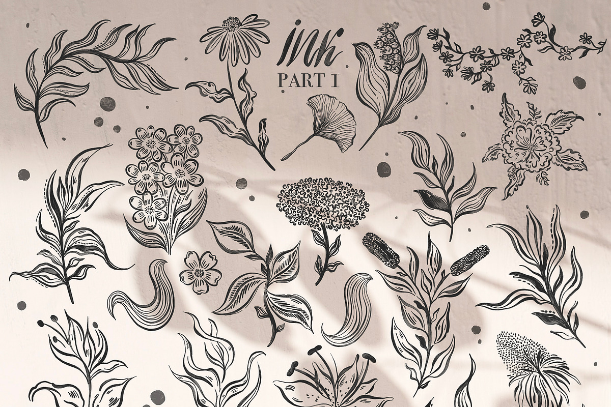 Flower ink hand drawn illustration, a Decorative Illustration by Moonflora (Photo 4 of 11)