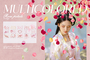 Multicolored Rose Petals Overlays, a Texture Graphic by Kaleriia