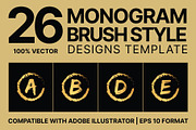 26 A-Z Alphabetic Letter Monograms, a Branding & Logo Template by Walldecorated (Thumbnail 1 of 5)