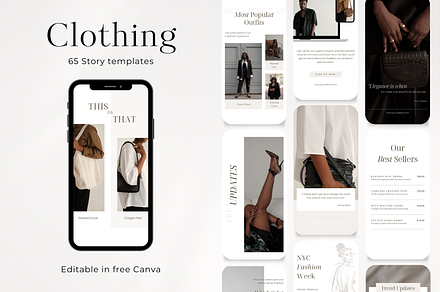 65 Fashion Social Media Stories, a Social Media Template by PatternLab.