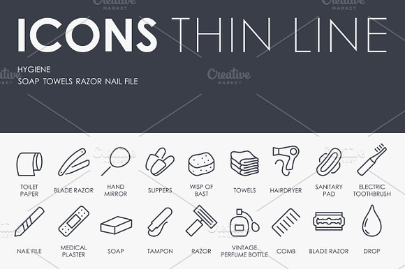 Hygiene Thinline Icons