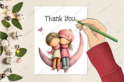 Whimsical Valentine Couple Clipart, an Illustration by Creative Art (Thumbnail 7 of 9)