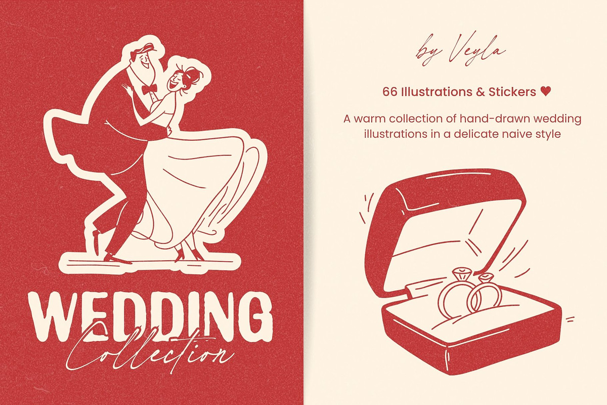 Wedding Collection: 66 Line Art Pack, a Person Illustration by Veyla (Photo 2 of 16)