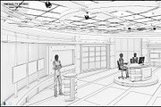 Virtual TV Studio News Set 27, an Architecture 3D Model by akerStudio (Thumbnail 21 of 49)
