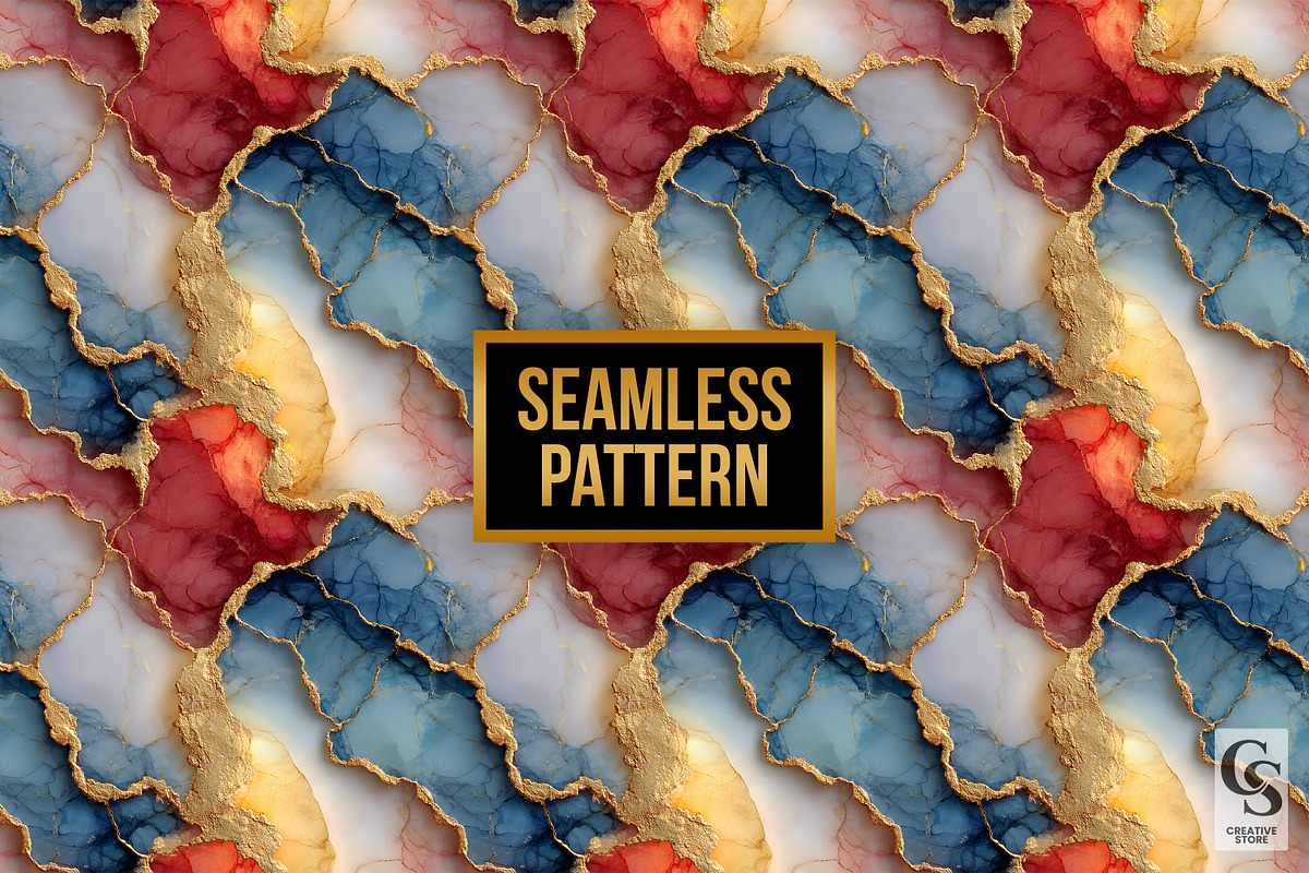 Patriotic Luxury Marble Backgrounds, a Pattern Graphic by Creative Store (Photo 4 of 5)