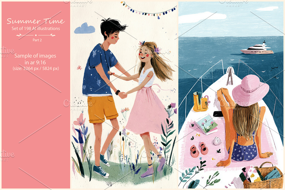 Summer- 198 AI illustrations, a Seasonal Illustration by Pundateam (Photo 2 of 6)