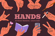 Hand Gestures Vector Set, an Object Illustration by Samnay Arts (Thumbnail 1 of 5)