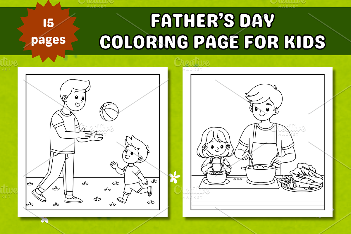 Father's Day Coloring Page For Kids, a Person Illustration by Salaly (Photo 2 of 4)