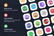 Flat Smiley Vectors, an Emoji Icon by Brickclay (Thumbnail 1 of 8)