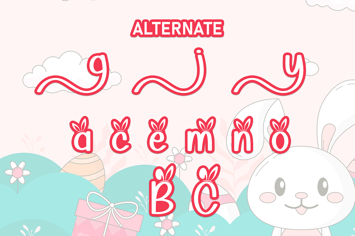 Cute Bunny | Script Font, a Script Font by Scratchones (Photo 8 of 9)