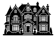 Luxury Mansion House Silhouette, an Object Graphic by hafijul (Thumbnail 3 of 4)