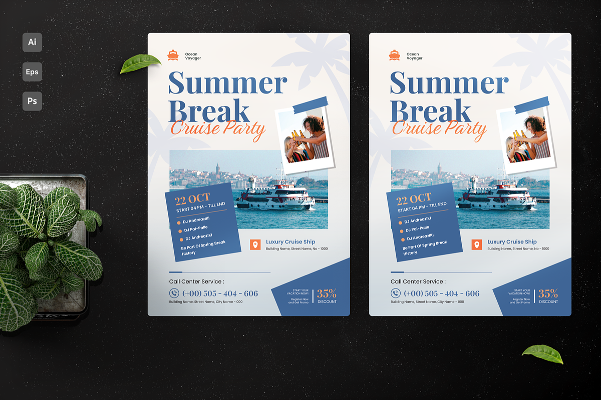 Summer Cruise Party Flyer, a Flyer Template by Annora Studio (Photo 2 of 4)