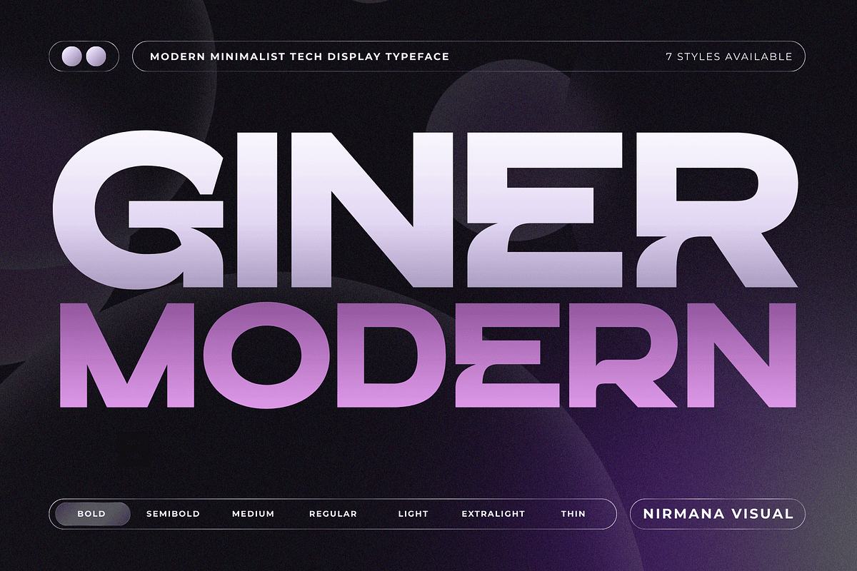 Giner Modern - Logo Font Family, a Sans Serif Font by Nirmana Visual (Photo 1 of 26)