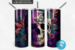 Halloween Skull Tumbler