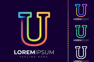 Initial letter u logo design