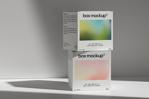 Square Box Mockup - 5 Scenes